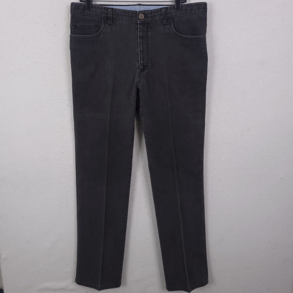 Brioni Marmolada Jeans 38R (34.5x32) Washed Black Straight 5 Pocket Italy Luxury